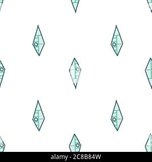 Muster gefüllt Diamant Form blaugrün auf weißem Hintergrund Nahtloses Muster Vektor Hand gezeichnete Doodle Stil Illustration Oberfläche Design Stock Vektor