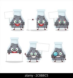 Black Trank Cartoon Charakter bringen Informationboard Stock Vektor