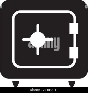 Strongbox Symbol über weißem Hintergrund, Halbzeilensymbole, Vektorgrafik Stock Vektor