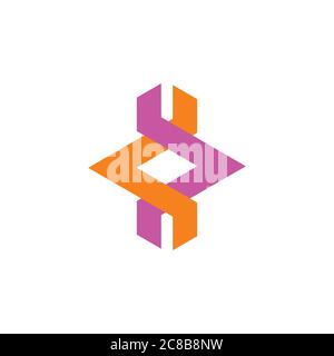 Verknüpfte Pfeil bunte Logo Vektor Stock Vektor