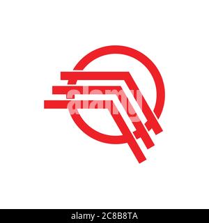 Streifen Pfeil nach oben einfache Linie Logo Vektor Stock Vektor