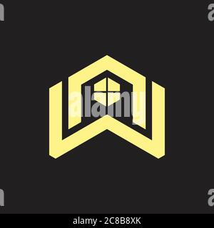 Buchstaben nw Startseite geometrische Logo Vektor Stock Vektor