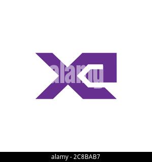 Brief xe einfaches geometrisches Design Symbol Logo Vektor Stock Vektor