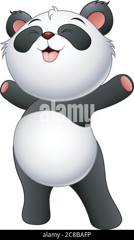 Illustration von Happy Baby Panda stehend Stock Vektor