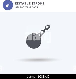 Bürde Symbol Vektor, gefüllt flache Zeichen, solide Piktogramm isoliert auf weiß, Logo-Illustration. Symbol „Belastung“ für die Präsentation. Stock Vektor