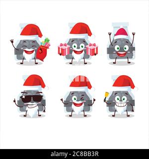 Weihnachtsmann Emoticons mit schwarzem Trank Cartoon-Charakter Stock Vektor