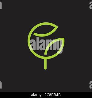 Kreis Globus grünes Blatt geometrische Logo Vektor Stock Vektor