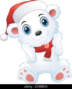 Illustration von Cute weihnachten Eisbär Cartoon Stock Vektor