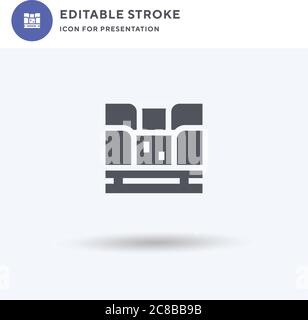Wasserfälle Symbolvektor, gefüllt flache Zeichen, solide Piktogramm isoliert auf weiß, Logo-Illustration. Symbol für Wasserfälle zur Präsentation. Stock Vektor