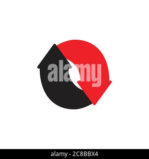 Kreis-Logo-Vektor für geometrische Drehpfeile Stock Vektor