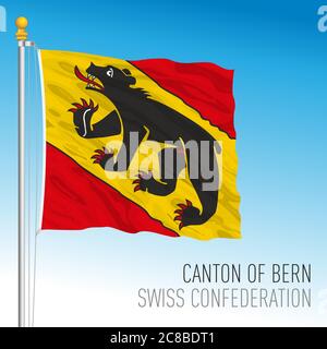 Kanton Bern, offizielle Flagge, Schweiz, europäisches Land, Vektorgrafik Stock Vektor