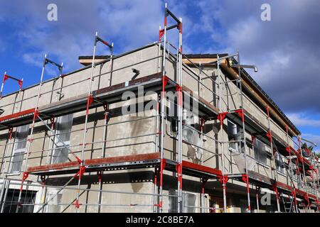Neubau mit fertiger Grundputz Stockfoto