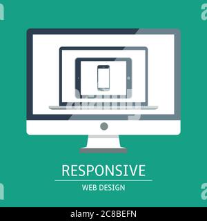 Vektor-Illustration des Konzepts responsive Web-Design Stock Vektor