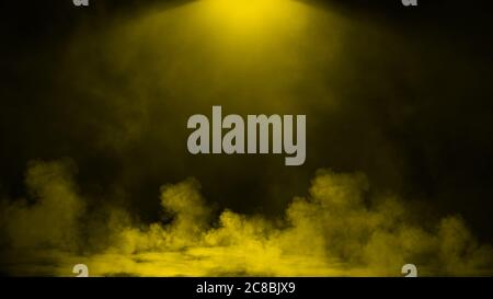 Trockenes Eis Rauch Wolken Nebel Boden Textur.Perfect Spotlight Nebel Effekt auf isolierten schwarzen Hintergrund.. Stockfoto