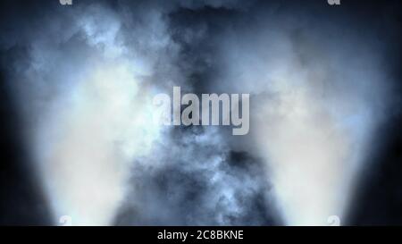 Trockenes Eis Rauch Wolken Nebel der Boden Textur. . Perfekter Spotlight Nebeleffekt auf isoliertem Hintergrund. Stockfoto