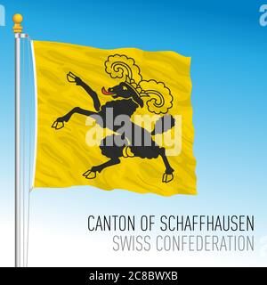 Kanton Schaffhausen, offizielle Flagge, Schweiz, europäisches Land, Vektorgrafik Stock Vektor