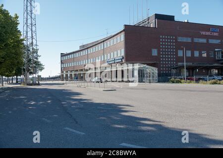 Helsinki, Uusimaa, Finnland, 20. Juli 2020. Port Katajanokka Terminal, viking Line, verlassen wegen Coronavirus. Hochwertige Fotos Stockfoto