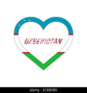 Usbekistan Flagge im Herzen. Ich liebe mein Land. sign. Vektordarstellung auf weißem Hintergrund isoliert. Stock Vektor