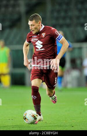 Turin, Italien 22/07/2020 Andrea Belotti Spieler von Turin, während des Spiels der italienischen Fußball-Meisterschaft Serie A zwischen Turin V Hellas Verona Fi Stockfoto