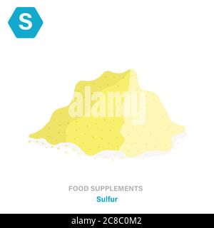 Vektor flach isoliert Symbol von Nahrungsergänzungsmitteln -Schwefel Stock Vektor