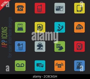 Telefon-Symbol eingestellt Stock Vektor