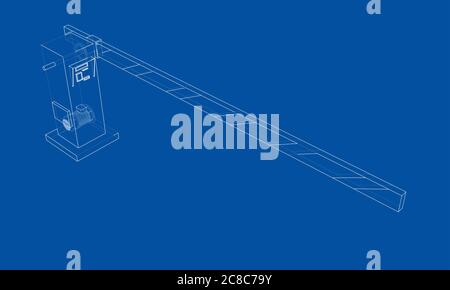 Umriss des Schrankes. 3d-Illustration Stockfoto