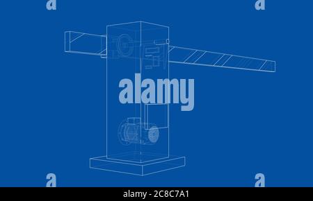 Umriss des Schrankes. 3d-Illustration Stockfoto