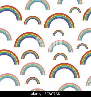 Pastell Regenbogen - Oldschool nahtlose Muster. Abstraktes buntes Ornament. Vektorgrafik. Stock Vektor