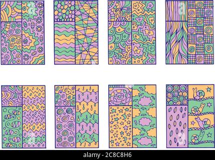 Doodle Windows - Bunte Cartoon-Zeichnung. Vektorgrafik Stock Vektor