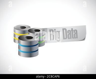 Big-Data-Server-Illustration mit weißem Hintergrund Stock Vektor