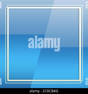 Moderner Blank Square White Frame Auf Blauem Gradient Hintergrund-Für Social Media Post, Karte, Poster, Banner, Einladung. Stockfoto