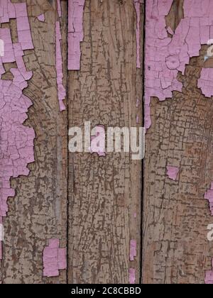 Hintergrund Holzbrett mit rissiger abblätternder Farbe, Textur Stockfoto
