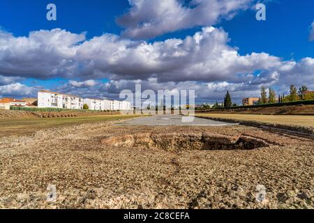 Der römische Circus von Merida, Spanien war für Chariot Racing verwendet und auf der Circus Maximus in Rom nachempfunden. Stockfoto