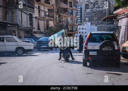 Straße in Sin el Fil Vorort östlich von Beirut in Matn Bezirk des Mount Libanon Governorate, Libanon Stockfoto