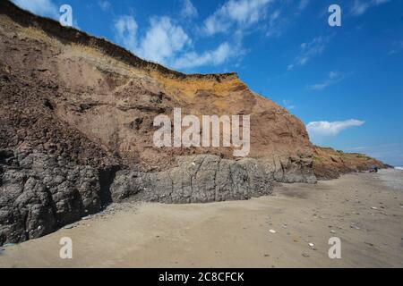 Bilder von Küstenerosion und Siedlungen entlang der Küste des Ostens Reiten von Yorkshire von Aldbrough nach Süden bis zur Spitze von Spurn Head. Stockfoto