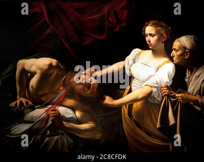 Caravaggio Michelangelo Merisi, Mailand 1571 - Porto Ercole 1610 ‘Judith enthaupte Holofernes’ 1602, Öl auf Leinwand cm 145×195. Stockfoto