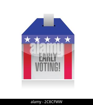 Frühe Abstimmung Stimmzettel Illustration Design auf einem weißen Hintergrund Stock Vektor