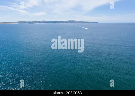Godrevy aus der Luft, Cornwall, England Stockfoto