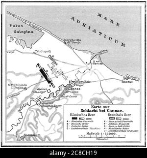 Schlacht von Cannae, zweiter Punischer Krieg am 2. August 216 v. Chr. Stockfoto