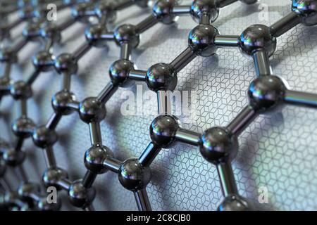 3D-Rendering von Kohlenstoff-Nanoröhrchen Stockfoto