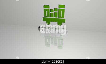 3D-Illustration von REGAL-Grafiken und Text von metallischen Würfel Buchstaben für die damit verbundenen Bedeutungen des Konzepts und Präsentationen. Hintergrund und weiß Stockfoto