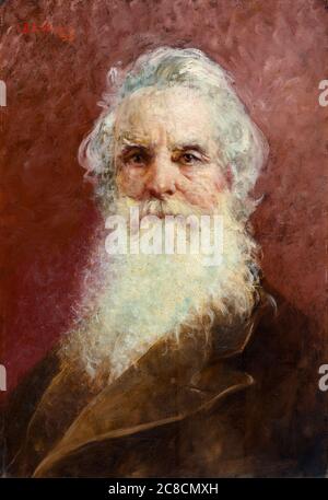 Samuel Finley Breese Morse (1791-1872), amerikanischer Erfinder des Eindrahttelegraphen und Morse-Code, Porträtmalerei von Edward Lind Morse, 1895 Stockfoto