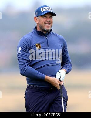 Englands Lee Westwood am 4. Während des zweiten Tages der Betfred British Masters im Close House Golf Club, Newcastle. Stockfoto