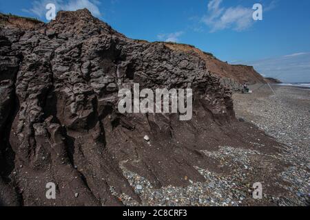 Bilder von Küstenerosion und Siedlungen entlang der Küste des Ostens Reiten von Yorkshire von Aldbrough nach Süden bis zur Spitze von Spurn Head. Stockfoto