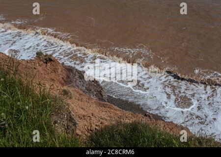 Bilder von Küstenerosion und Siedlungen entlang der Küste des Ostens Reiten von Yorkshire von Aldbrough nach Süden bis zur Spitze von Spurn Head. Stockfoto