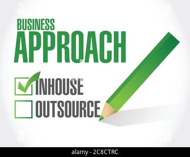 Business-Ansatz Checkliste. Inhouse Illustration Design über einem weißen Hintergrund Stock Vektor
