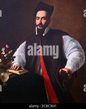 Papst Urban VIII, geboren Maffeo Barberini c.1596-1597 von Michelangelo Merisi da Caravaggio (mailand 1571-1610 Porto Ecole).Ein Öl auf Leinwand Gemälde. Stockfoto