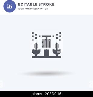 Sprinkler-Symbolvektor, gefülltes flaches Schild, einfarbig auf weiß isoliertes Piktogramm, Logo-Illustration. Sprinklersymbol zur Präsentation. Stock Vektor