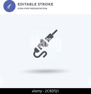 Lötkolben Symbolvektor, gefülltes flaches Schild, solides Piktogramm isoliert auf weiß, Logo-Illustration. Lötkolben-Symbol für Präsentation. Stock Vektor