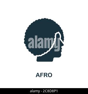 Afro-Symbol. Einfaches Element aus der Beauty-Salon-Kollektion. Creative Afro Icon für Webdesign, Vorlagen, Infografiken und vieles mehr Stock Vektor